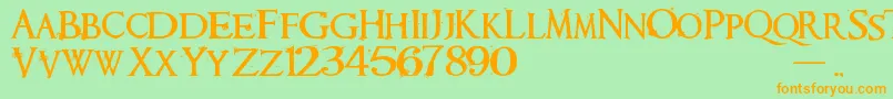 Requiem Font – Orange Fonts on Green Background