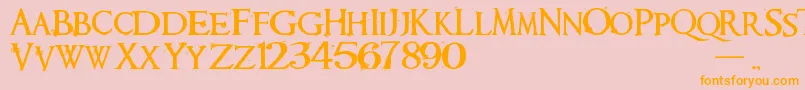 Requiem Font – Orange Fonts on Pink Background