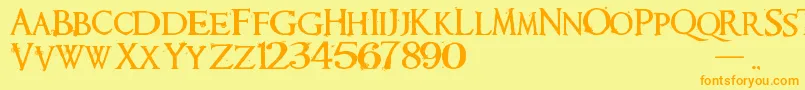 Requiem Font – Orange Fonts on Yellow Background