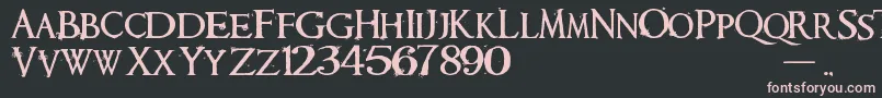 Requiem Font – Pink Fonts on Black Background