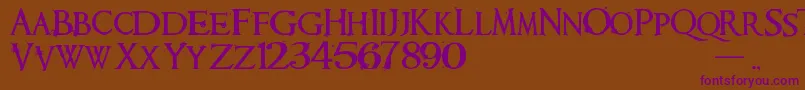 Requiem Font – Purple Fonts on Brown Background