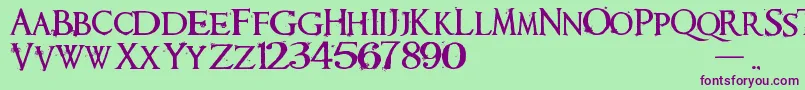 Requiem Font – Purple Fonts on Green Background