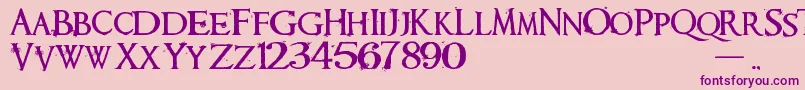 Requiem Font – Purple Fonts on Pink Background