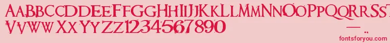 Requiem Font – Red Fonts on Pink Background