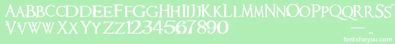Requiem Font – White Fonts on Green Background