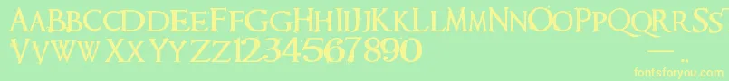 Requiem Font – Yellow Fonts on Green Background