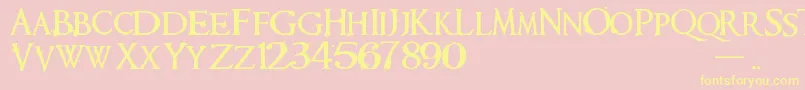 Requiem Font – Yellow Fonts on Pink Background