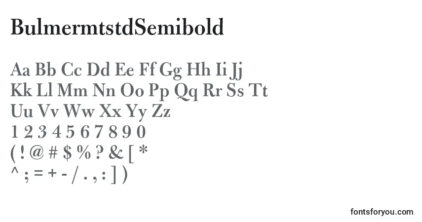 Шрифт BulmermtstdSemibold – алфавит, цифры, специальные символы
