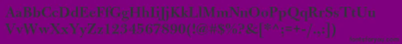 フォントBulmermtstdSemibold – 紫の背景に黒い文字