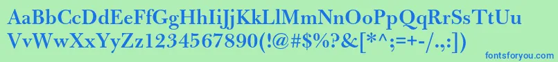 BulmermtstdSemibold Font – Blue Fonts on Green Background