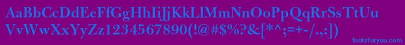 BulmermtstdSemibold-Schriftart – Blaue Schriften auf violettem Hintergrund