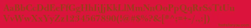 BulmermtstdSemibold-fontti – ruskeat fontit punaisella taustalla