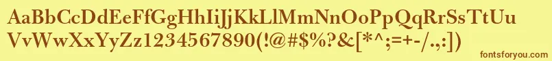 BulmermtstdSemibold Font – Brown Fonts on Yellow Background