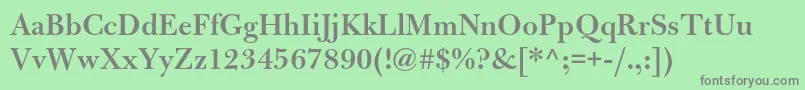 Шрифт BulmermtstdSemibold – серые шрифты на зелёном фоне