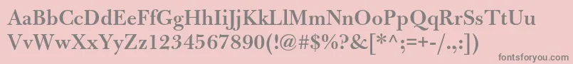 フォントBulmermtstdSemibold – ピンクの背景に灰色の文字