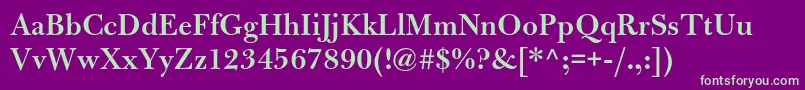 BulmermtstdSemibold Font – Green Fonts on Purple Background