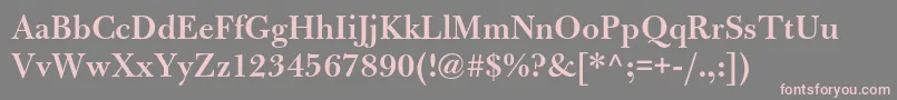 Weitere Informationen zur BulmermtstdSemibold-Schriftart BulmermtstdSemibold-Schriftart – Rosa Schriften auf grauem Hintergrund