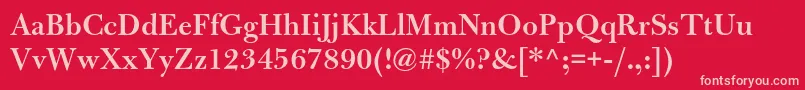 BulmermtstdSemibold Font – Pink Fonts on Red Background