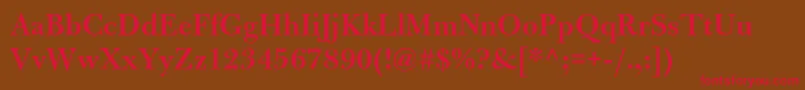 Шрифт BulmermtstdSemibold – красные шрифты на коричневом фоне