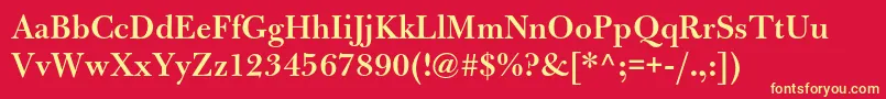 BulmermtstdSemibold Font – Yellow Fonts on Red Background