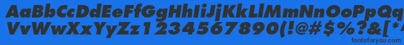 Шрифт FuturastdExtraboldoblique – чёрные шрифты на синем фоне