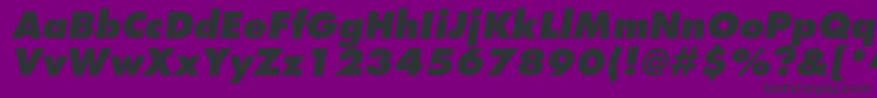 FuturastdExtraboldoblique-Schriftart – Schwarze Schriften auf violettem Hintergrund