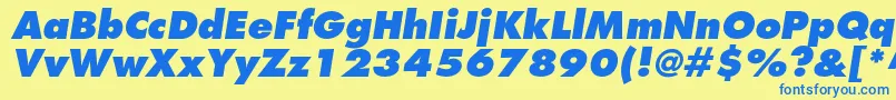 FuturastdExtraboldoblique Font – Blue Fonts on Yellow Background