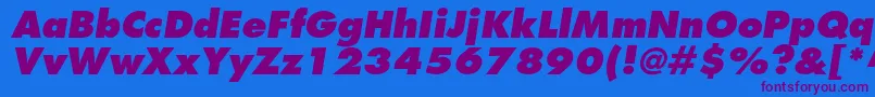 FuturastdExtraboldoblique Font – Purple Fonts on Blue Background