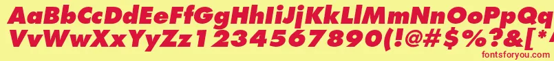 FuturastdExtraboldoblique Font – Red Fonts on Yellow Background