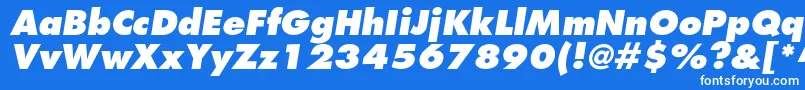 フォントFuturastdExtraboldoblique – 青い背景に白い文字