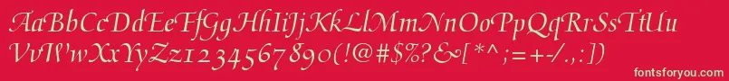 MediciScript Font – Green Fonts on Red Background