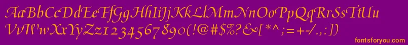 MediciScript Font – Orange Fonts on Purple Background