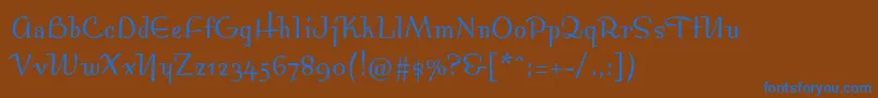 Bossanovamvbstd Font – Blue Fonts on Brown Background