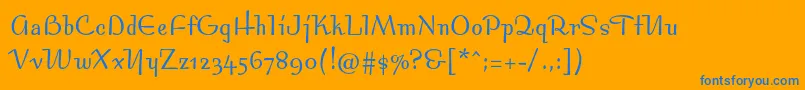 Bossanovamvbstd Font – Blue Fonts on Orange Background