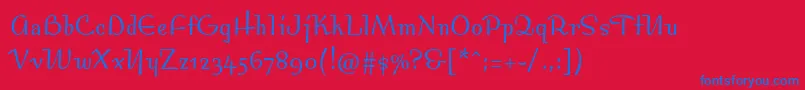 Bossanovamvbstd Font – Blue Fonts on Red Background