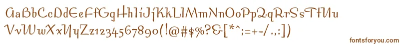 Bossanovamvbstd-fontti – ruskeat fontit valkoisella taustalla