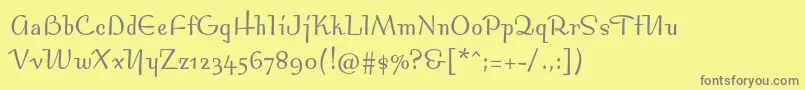 Bossanovamvbstd Font – Gray Fonts on Yellow Background