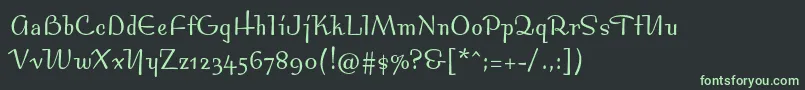 Шрифт Bossanovamvbstd – зелёные шрифты на чёрном фоне