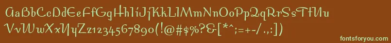 Bossanovamvbstd Font – Green Fonts on Brown Background