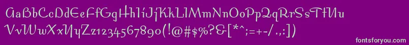 Bossanovamvbstd Font – Green Fonts on Purple Background