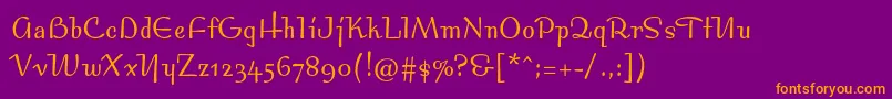 Bossanovamvbstd Font – Orange Fonts on Purple Background