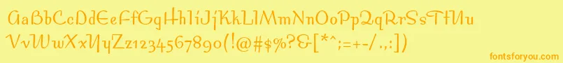 Bossanovamvbstd Font – Orange Fonts on Yellow Background