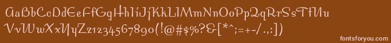 Bossanovamvbstd Font – Pink Fonts on Brown Background