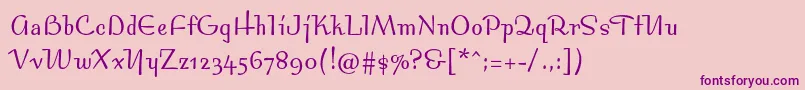 Bossanovamvbstd Font – Purple Fonts on Pink Background