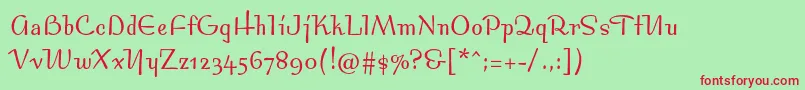 Bossanovamvbstd Font – Red Fonts on Green Background