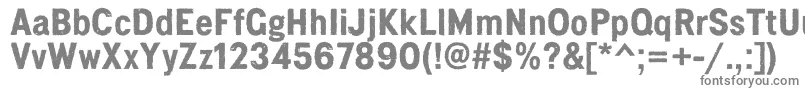 Pennylanecorrodedbold-fontti – harmaat kirjasimet valkoisella taustalla