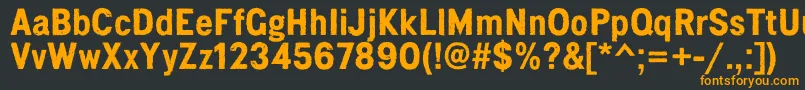 フォントPennylanecorrodedbold – 黒い背景にオレンジの文字