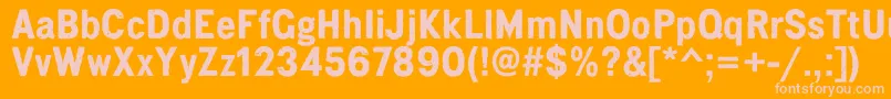 Czcionka Pennylanecorrodedbold – różowe czcionki na pomarańczowym tle