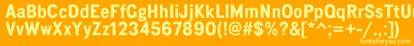 Шрифт Pennylanecorrodedbold – жёлтые шрифты на оранжевом фоне