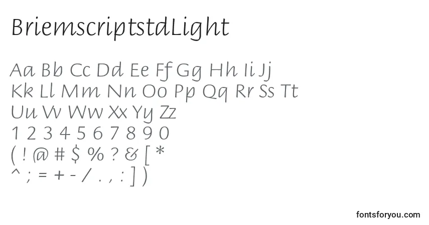 Schriftart BriemscriptstdLight – Alphabet, Zahlen, spezielle Symbole